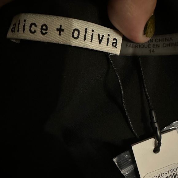 NWT! Alice + Olivia Dana Puff-Sleeve Flare Dress size 14 - Picture 13 of 16